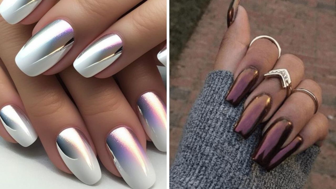 summer chrome nails